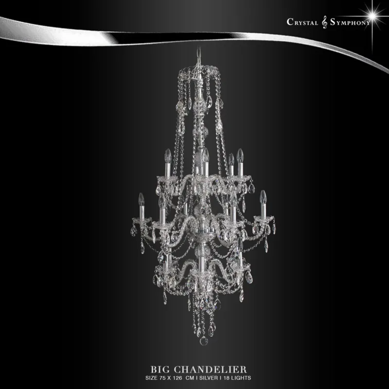 โคมไฟระย้าขนาดใหญ่ สูง 1.3 เมตร KRIM-ARL126+6+6/L18S