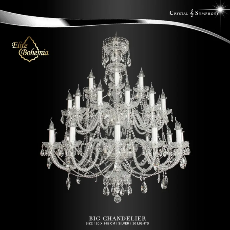 โคมไฟระย้าขนาดใหญ่ Elite Bohemia E/L100/30/02NPB/S