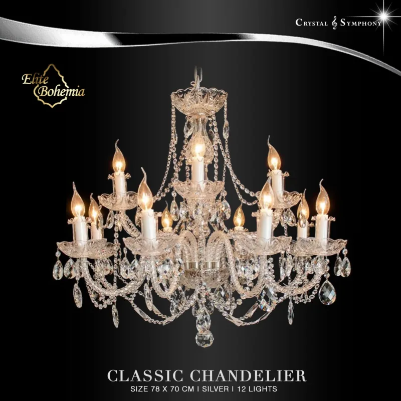 โคมไฟระย้า Elite Bohemia E/L107/8+4/01NPB/S