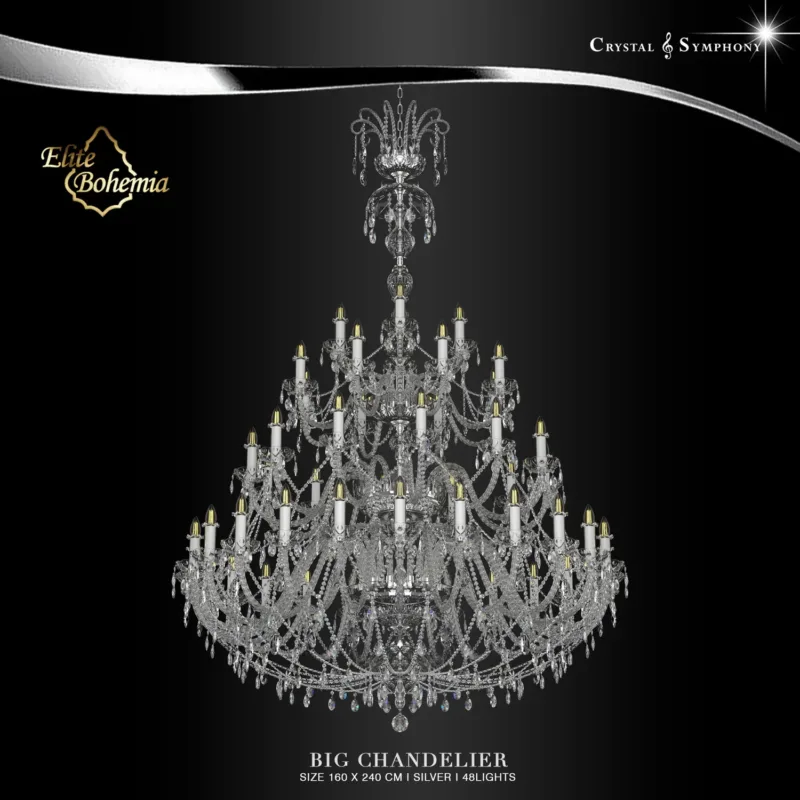 โคมไฟระย้าขนาดใหญ่ Elite Bohemia E/L100/48/02NPB/S