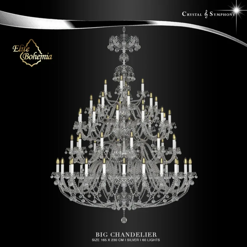 โคมไฟระย้าขนาดใหญ่ Elite Bohemia E/L101/60/07NPB/S