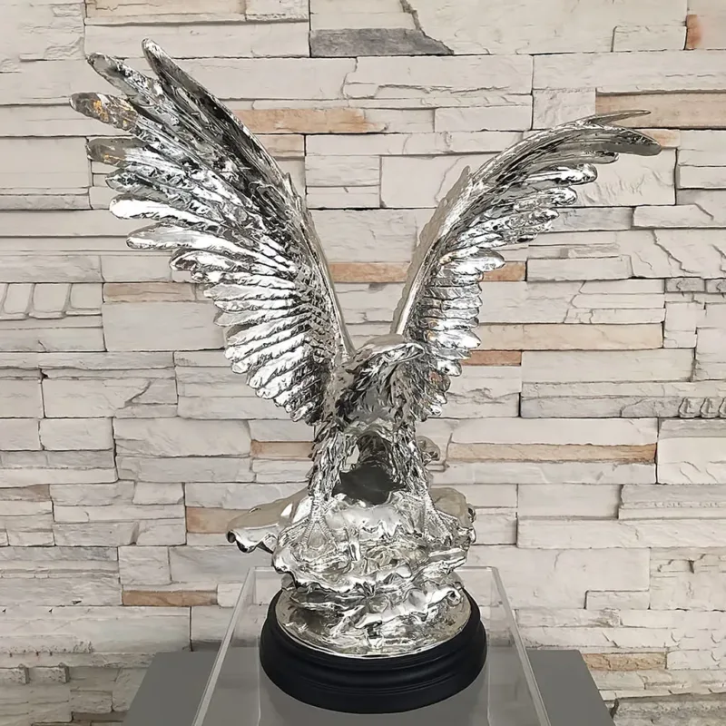 รูปปั้นนกอินทรีเรซิ่นสีเงิน AL/2563TG