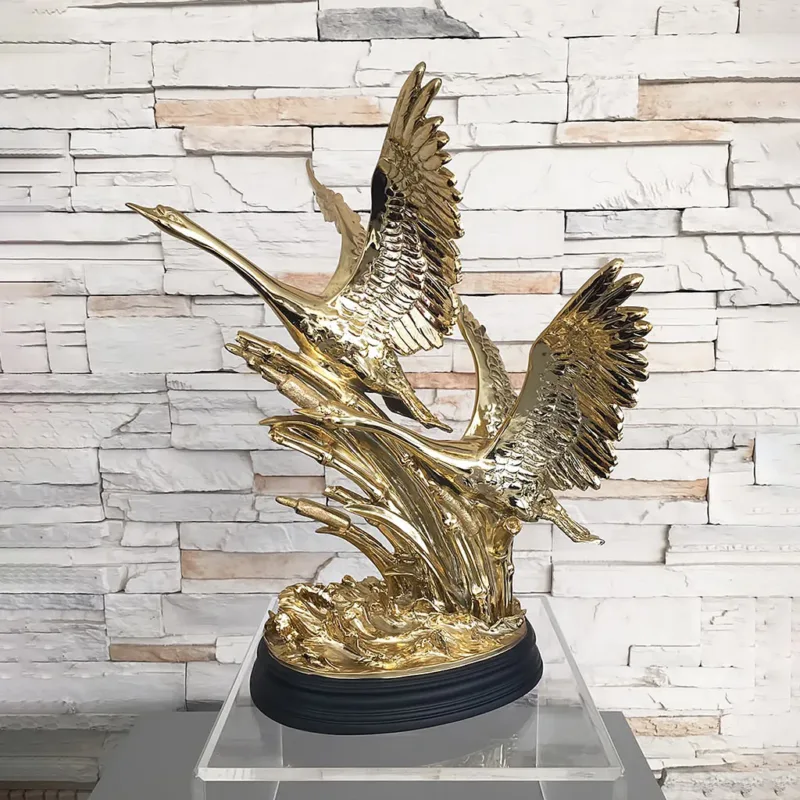 รูปปั้นนกหงส์สีทอง AL/2598PD