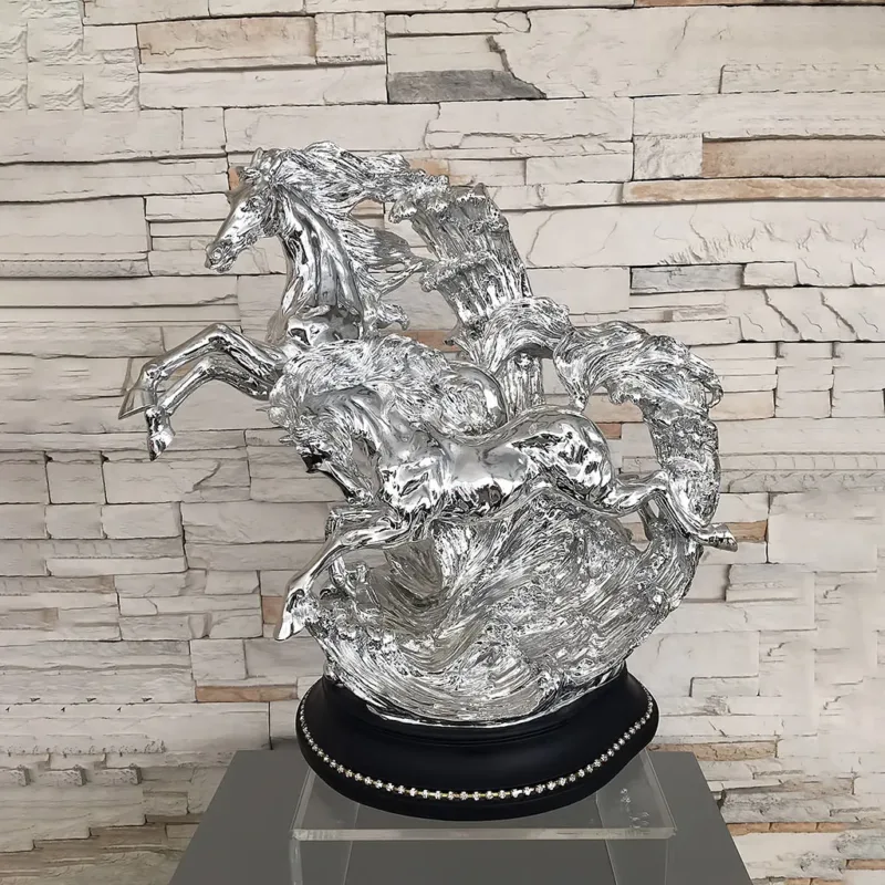 รูปปั้นม้าสีเงิน AL/5238DS