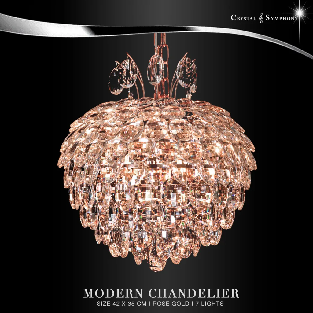โคมไฟช่อทรงกลม KRIM-58010/420/L7/RG โคมไฟระย้า โคมไฟคริสตัล ขนาดเล็ก ทรงกลม คุณภาพสูง เม็ดคริสตัลมีความสวยงามเปล่งประกาย เพิ่มความหรูหรา Luxury ให้กับห้องคุณได้เป็นอย่างดี