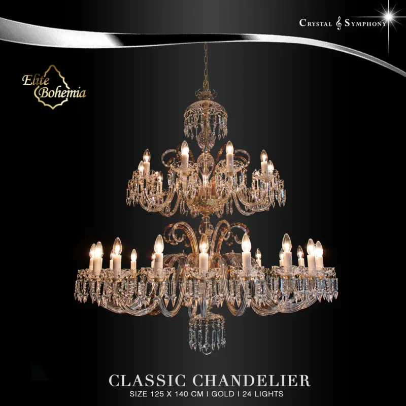 โคมไฟระย้า Elite Bohemia E/L842/16+8/203PB/G