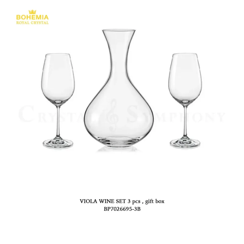 ชุดแก้วไวน์ BOHEMIA CRYSTAL VIOLA WINE SET BP7026695/3B