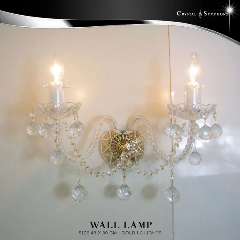 โคมไฟติดผนัง โคมไฟกิ่ง Elite Bohemia E/N101/2/07PB/G 2 ก้าน แบรนด์ Elite Bohemia จาก Czech Republic โคมไฟ Hand Made ที่ผสมผสานเทคนิคการสร้างสรรค์