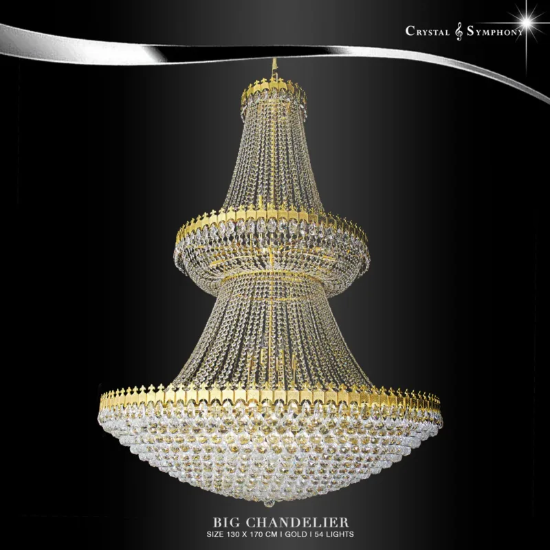 โคมไฟระย้าคริสตัล สูง 1.7 เมตร KRIC-2823/1300/L54/G