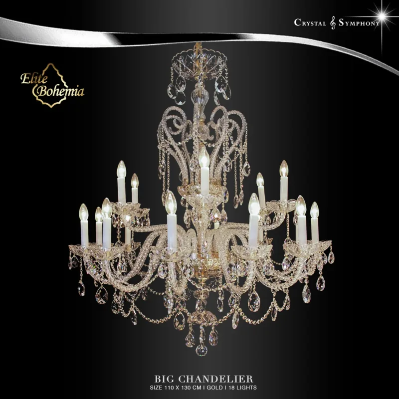 โคมไฟระย้า Elite Bohemia E/L138/12+6/01PB/G