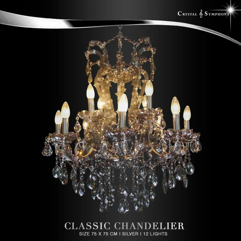 โคมไฟระย้า KRIC-10077/750/L12S โคมไฟคริสตัล ขนาดกลาง คุณภาพสูง เม็ดคริสตัลมีความสวยงามเปล่งประกาย เพิ่มความหรูหรา Luxury ให้กับห้องคุณได้เป็นอย่างดี