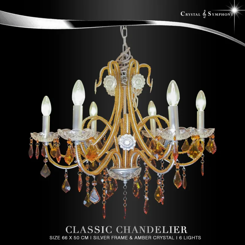 โคมไฟระย้า KRIC-187/660/L6/B โคมไฟคริสตัล คุณภาพสูง เม็ดคริสตัลมีความสวยงามเปล่งประกาย เพิ่มความหรูหรา Luxury ให้กับห้องคุณได้เป็นอย่างดี