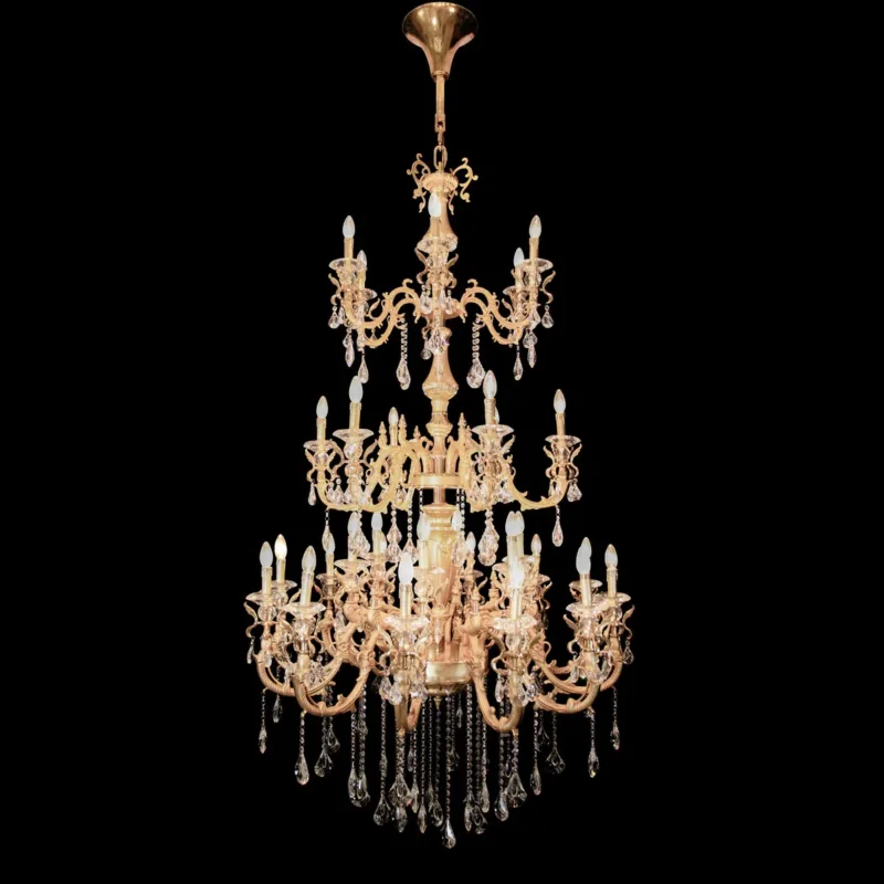 โคมไฟระย้า สีทอง