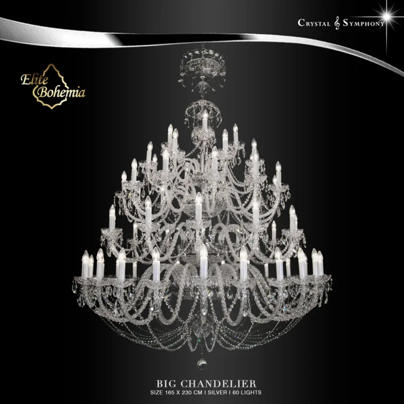 โคมไฟระย้า Elite Bohemia E/L100/60/02NPB/S โคมไฟคริสตัลขนาดใหญ่ แบรนด์ Elite Bohemia โคมไฟระดับโลกจาก Czech Republic เหมาะสำหรับติดบริเวณพื้นที่กว้างขวาง