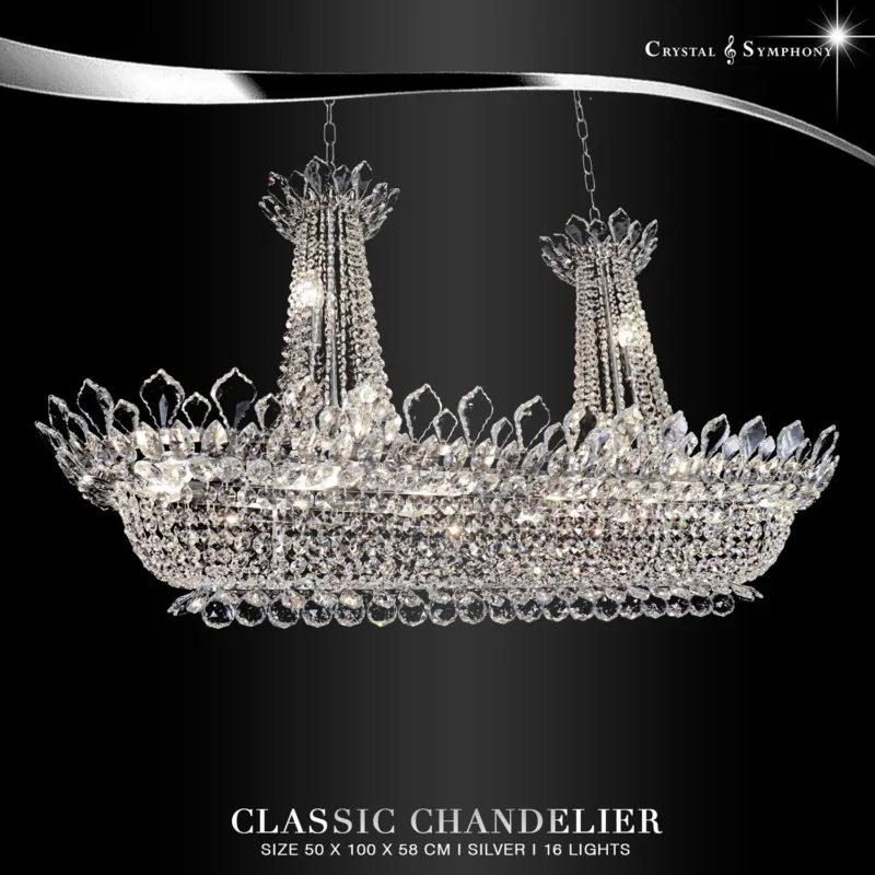 โคมไฟระย้า KRIUS-CS34/120/L16/S โคมไฟคริสตัล คุณภาพสูง เม็ดคริสตัลมีความสวยงามเปล่งประกาย เพิ่มความหรูหรา Luxury ให้กับห้องคุณได้เป็นอย่างดี