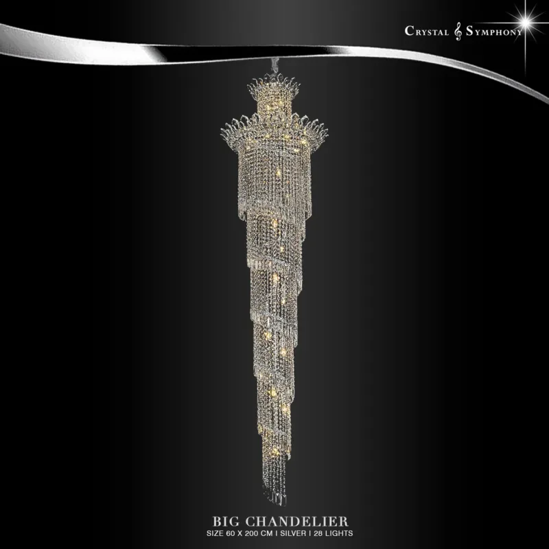 โคมไฟโมเดิร์น KRIUS-CS34/60/S โคมไฟคริสตัลขนาดใหญ่ คุณภาพสูง เม็ดคริสตัลมีความสวยงามเปล่งประกาย เพิ่มความหรูหรา Luxury ให้กับห้องคุณได้เป็นอย่างดี
