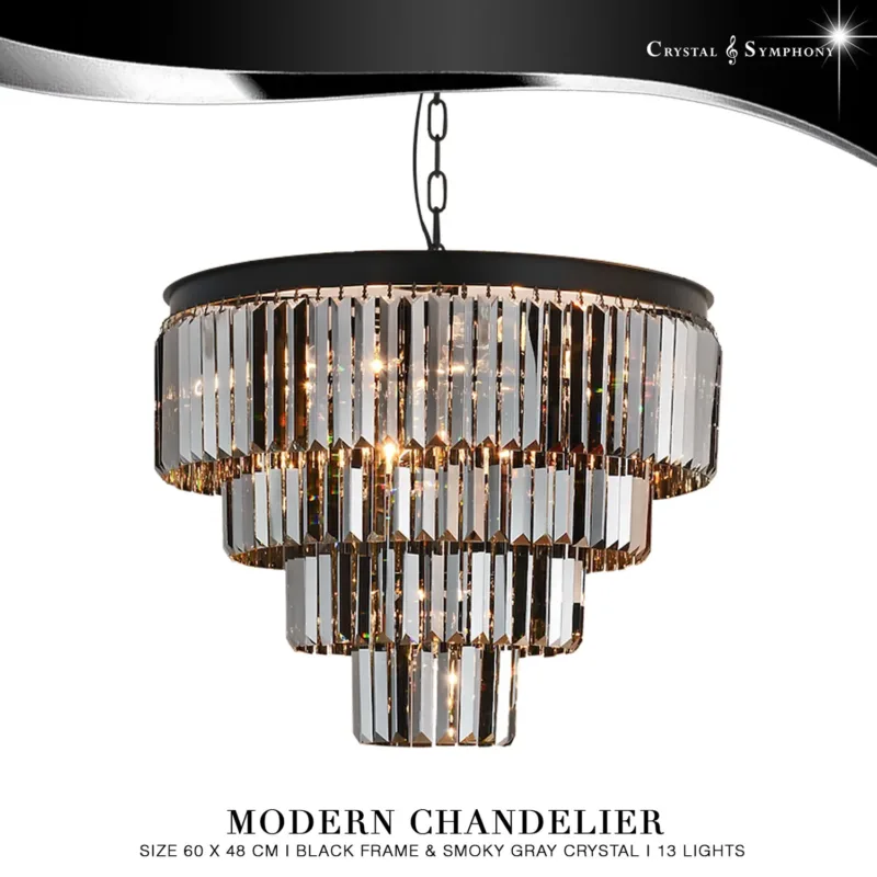 โคมไฟโมเดิร์น KRIUS-CS91/L13/BSM โคมไฟคริสตัล คุณภาพสูง เม็ดคริสตัลมีความสวยงามเปล่งประกาย เพิ่มความหรูหรา  ให้กับห้องคุณได้เป็นอย่างดี