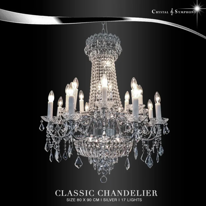 โคมไฟระย้า KRIUS-CS65/80/L16SG โคมไฟคริสตัล คุณภาพสูง เม็ดคริสตัลมีความสวยงามเปล่งประกาย เพิ่มความหรูหรา Luxury ให้กับห้องคุณได้เป็นอย่างดี