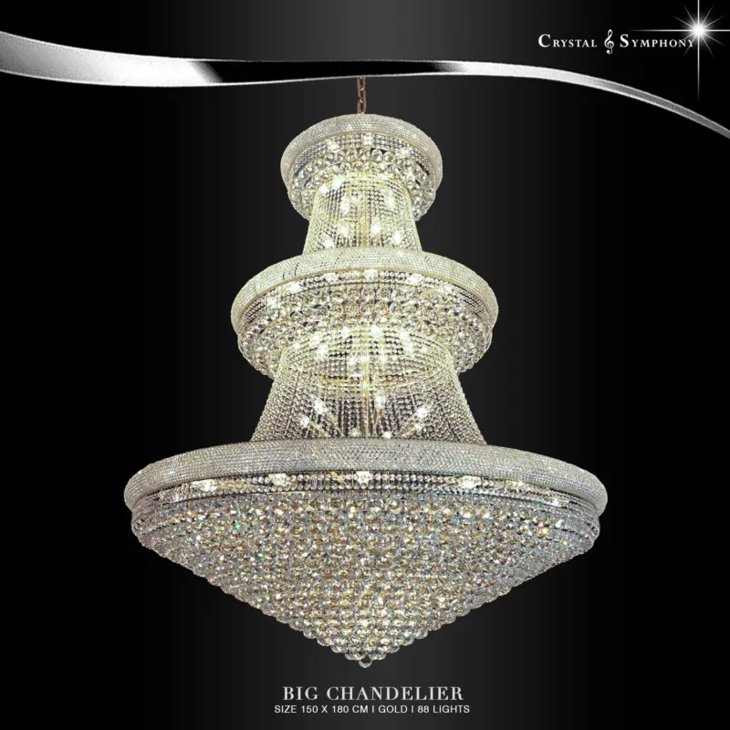 โคมไฟระย้าขนาดใหญ่ สูง 1.8 เมตร KRIJL-5266/1500/L88G