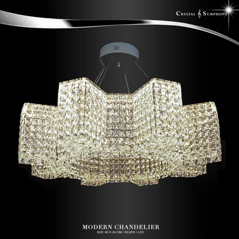 โคมไฟโมเดิร์น KRIYK-23003/800/S โคมไฟคริสตัล คุณภาพสูง เม็ดคริสตัลมีความสวยงามเปล่งประกาย เพิ่มความหรูหรา Luxury ให้กับห้องคุณได้เป็นอย่างดี