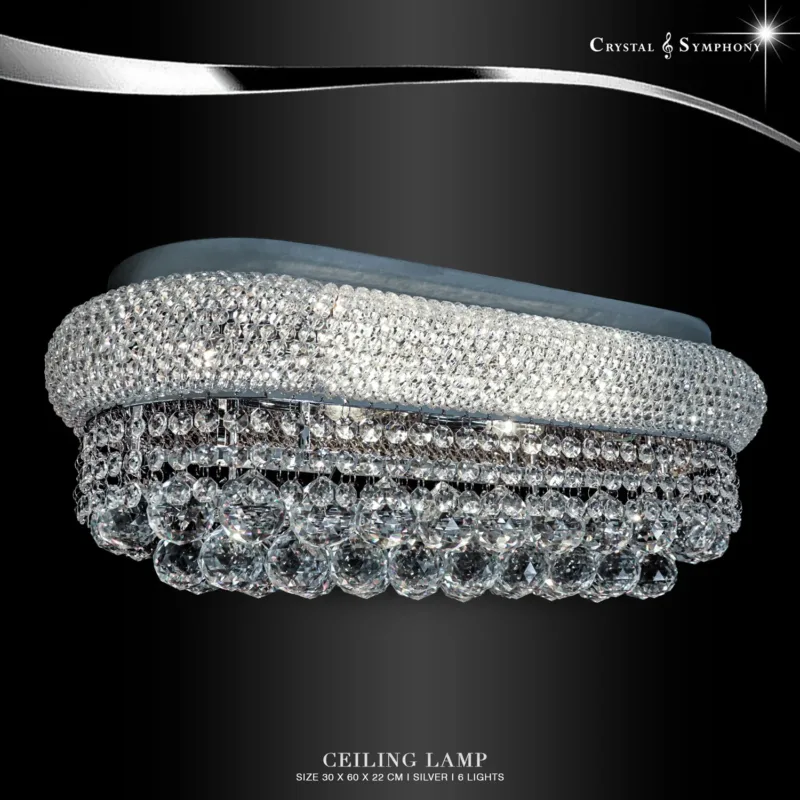 โคมไฟเพดาน KRIJL-CE7315/600/L6/S โคมไฟคริสตัล คุณภาพสูง เม็ดคริสตัลมีความสวยงามเปล่งประกาย เพิ่มความหรูหรา Luxury ให้กับห้องคุณได้เป็นอย่างดี