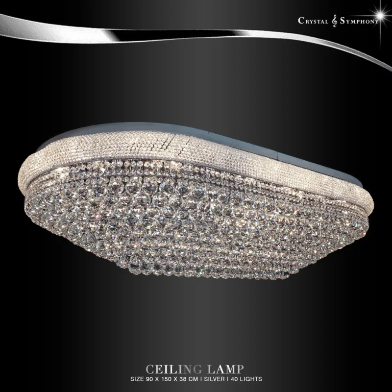 โคมไฟเพดาน KRIJL-CE73151500L40S โคมไฟคริสตัล คุณภาพสูง เม็ดคริสตัลมีความสวยงามเปล่งประกาย เพิ่มความหรูหรา Luxury ให้กับห้องคุณได้เป็นอย่างดี