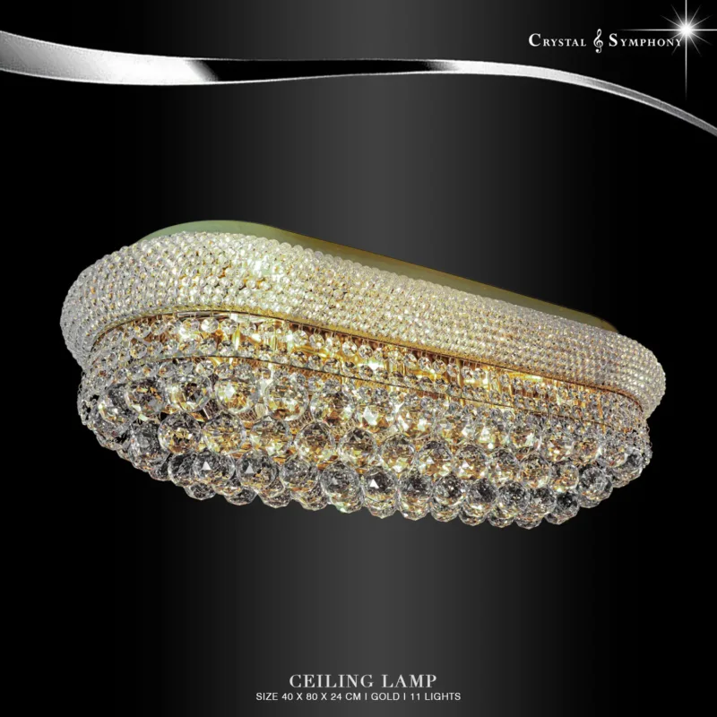 โคมไฟเพดาน KRIJL-CE7315/800L11G คุณภาพสูง เม็ดคริสตัลมีความสวยงามเปล่งประกาย เพิ่มความหรูหรา Luxury ให้กับห้องคุณได้เป็นอย่างดี