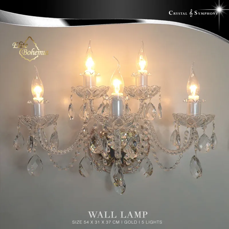 โคมไฟกิ่ง โคมไฟติดผนัง Elite Bohemia E/N102/5/01PB/G 2 ก้าน แบรนด์ Elite Bohemia จาก Czech Republic โคมไฟ Hand Made ที่ผสมผสานเทคนิคการสร้างสรรค์